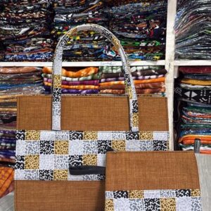 Sac Cabas et Pochette Assortie - Raphia et Wax