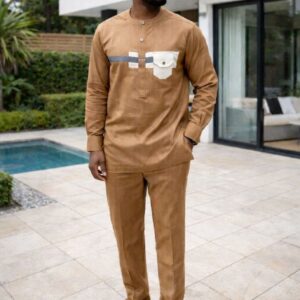 Tenue traditionnelle pour homme - caftan bleu indigo