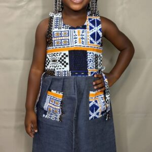 Robe enfant fille wax/jean