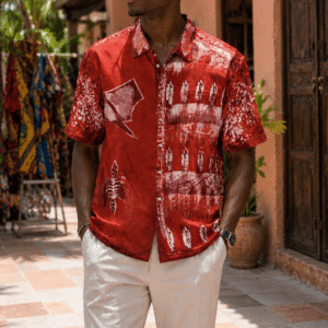 Chemise batik à manches courtes