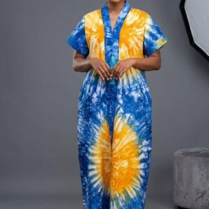Robe Caftan femme Sahara - pompon doré tressé
