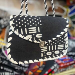 Sacoche en tissu wax - patchwork coloré fait main