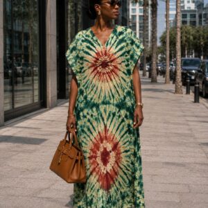 Robe maxi boubou batik