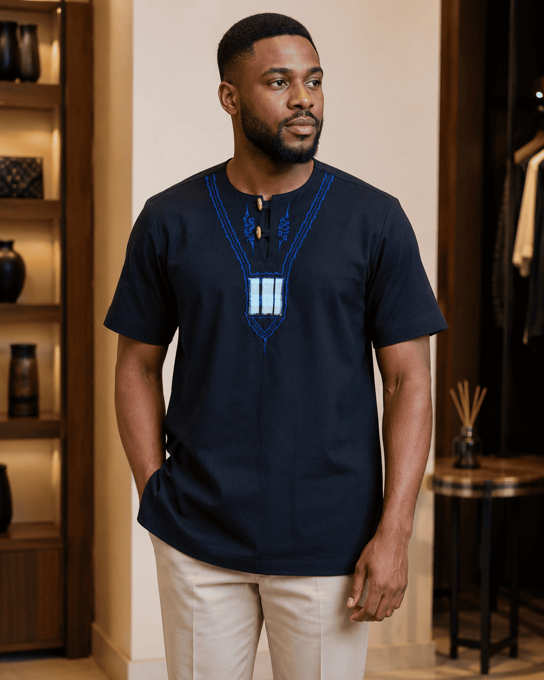 Chemise africaine en Lin de coton
