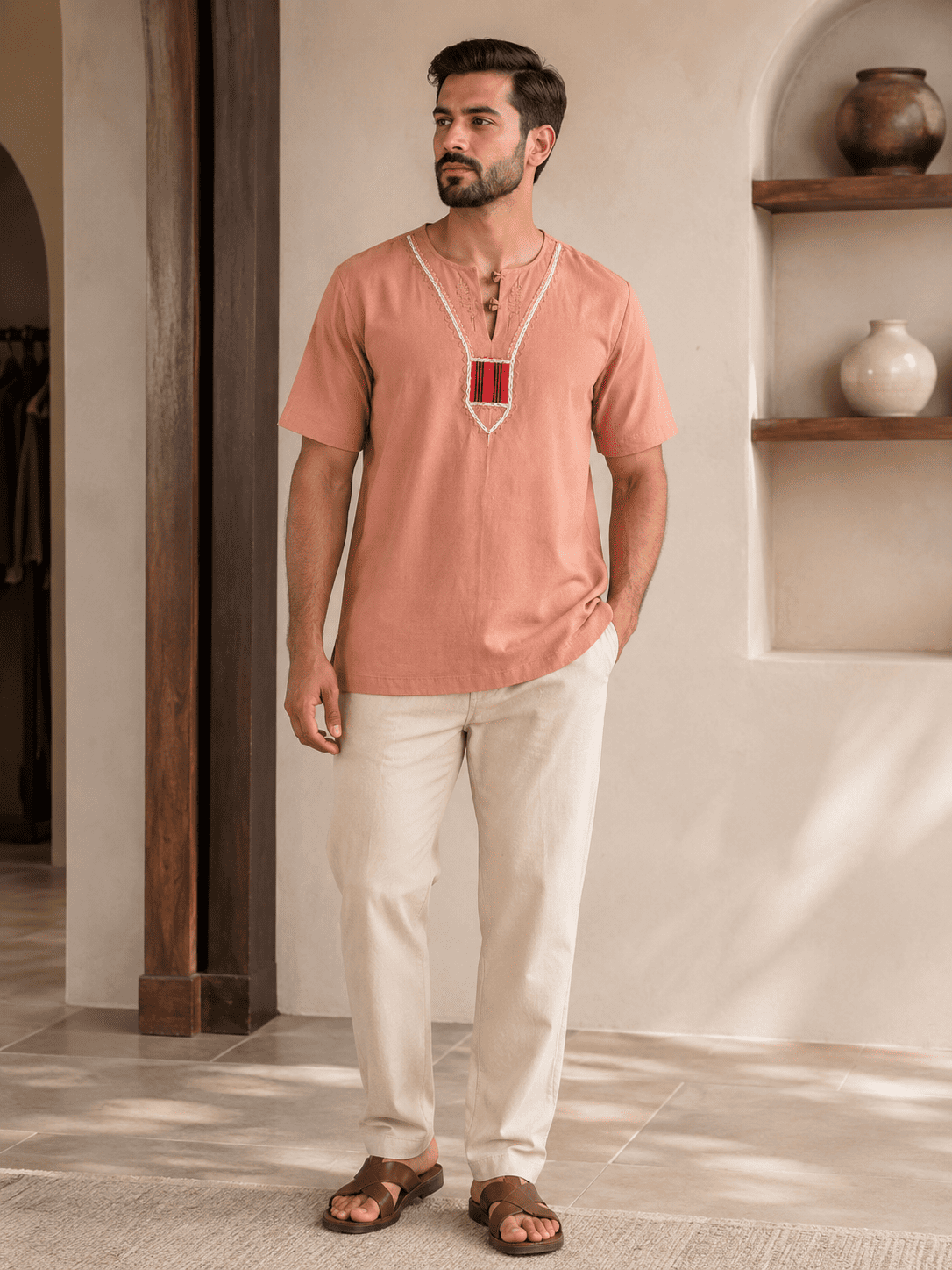 Chemise africaine homme en Lin de coton – Image 2