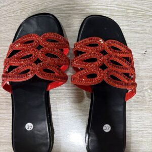 Mules plates à strass - Sandales claquettes