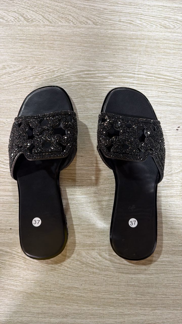 Mules plates à strass - Sandales claquettes – Image 3