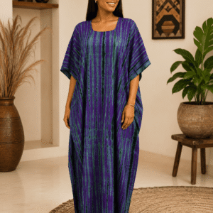 Robe Boubou Longue Kaftan Moderne bleu