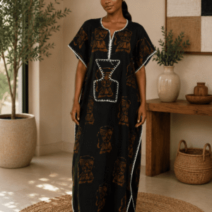Robe kaftan tradimoderne noir