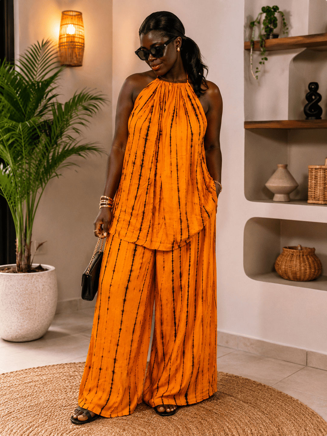 Ensemble haut dos nu et pantalon large