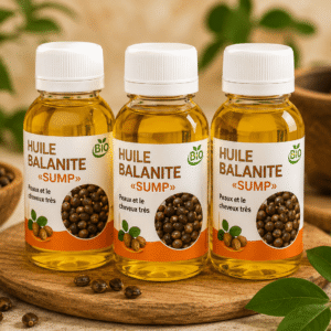 Huile de Balanite Sump - bouteille d'huile végétale de dattier du désert certifiée bio