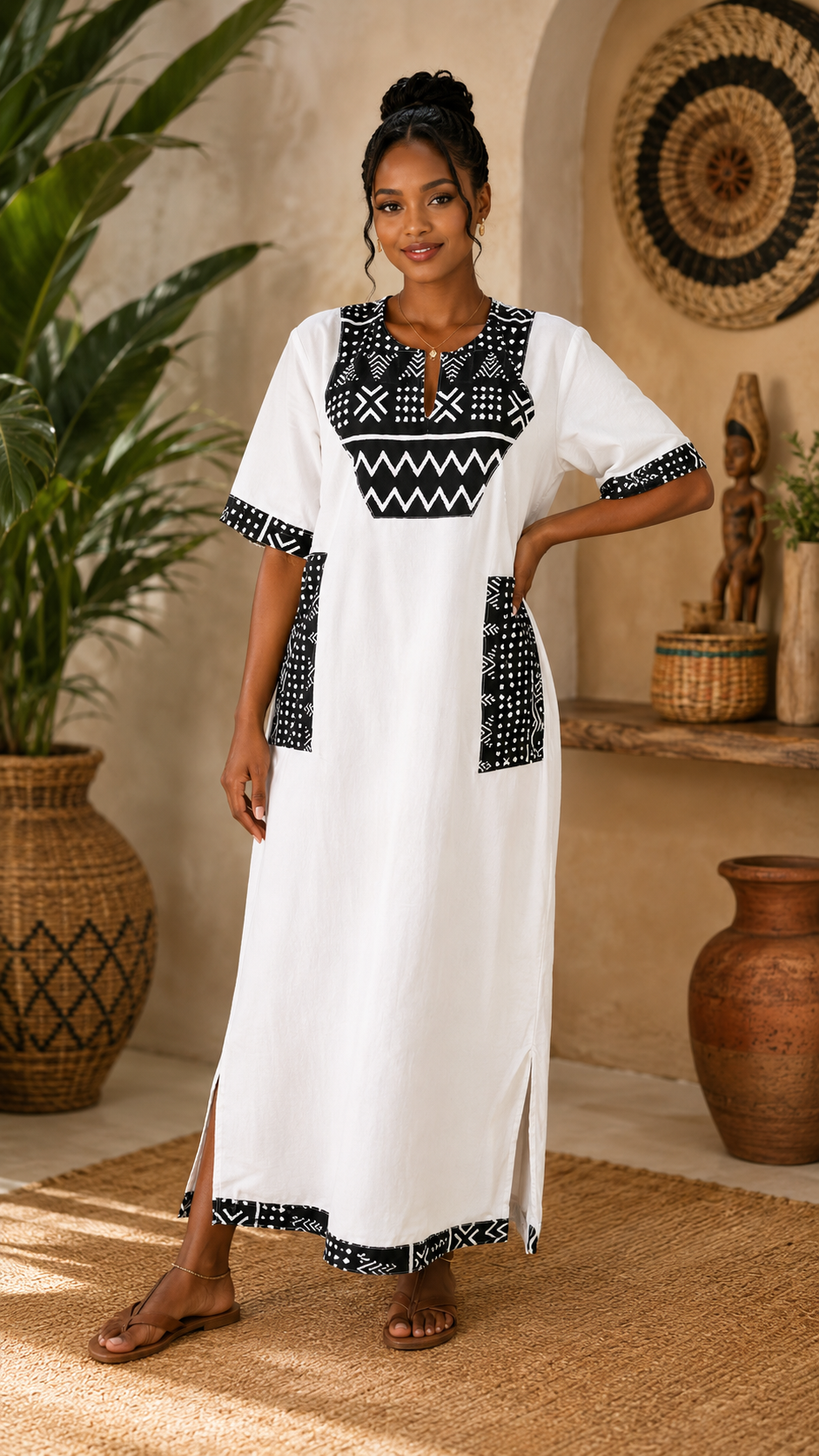 Robe Tunique Longue à Empiècements – Image 3