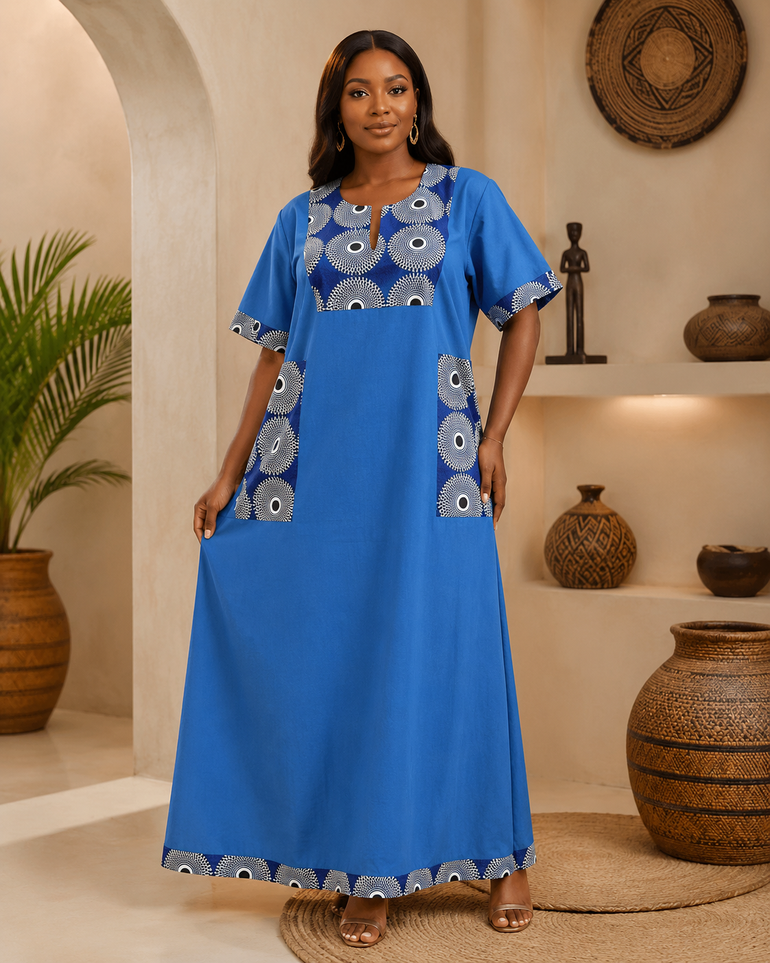 Robe Tunique Longue à Empiècements – Image 2