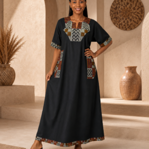 Robe Tunique Longue à Empiècements