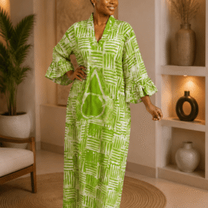 Robe Tunique Longue batik manches volants
