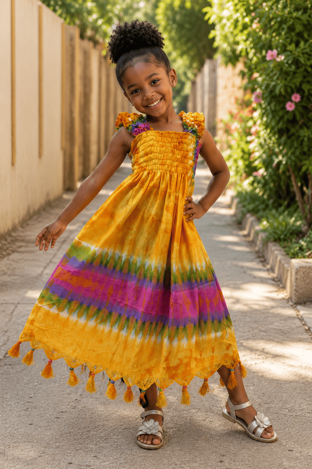 Robe Enfant à Franges Perlés – Image 3