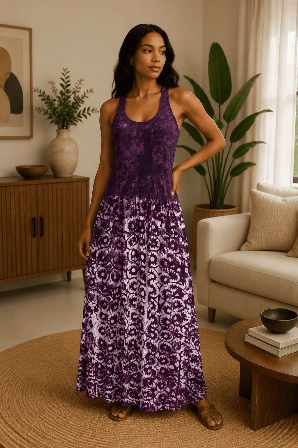 Robe longue débardeur bretelles