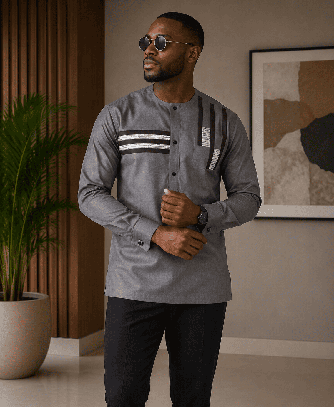 Chemise africaine manche longue - Kaftan moderne