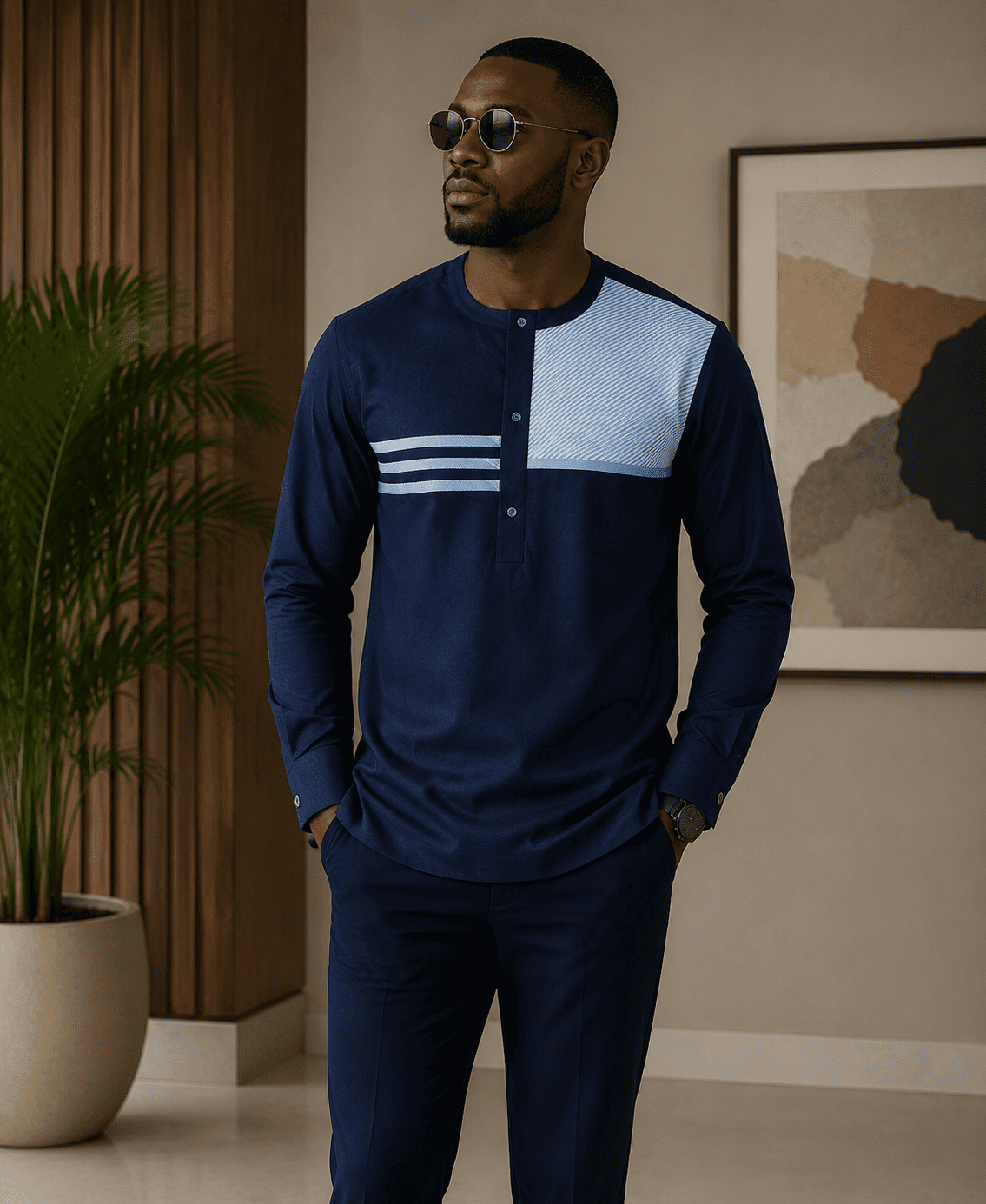 Chemise africaine manche longue - Kaftan moderne – Image 2