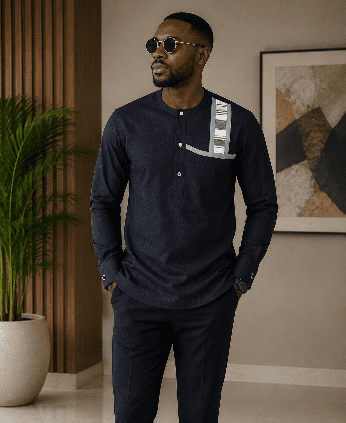 Chemise africaine manche longue - Kaftan moderne – Image 4