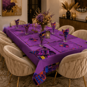 Ensemble de nappe et de sets de table en tissu wax