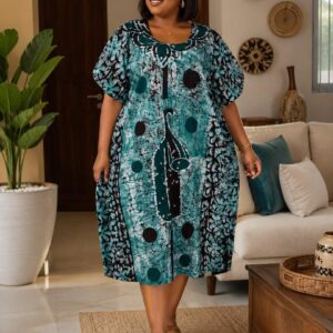 Robe boubou batik mi-longue
