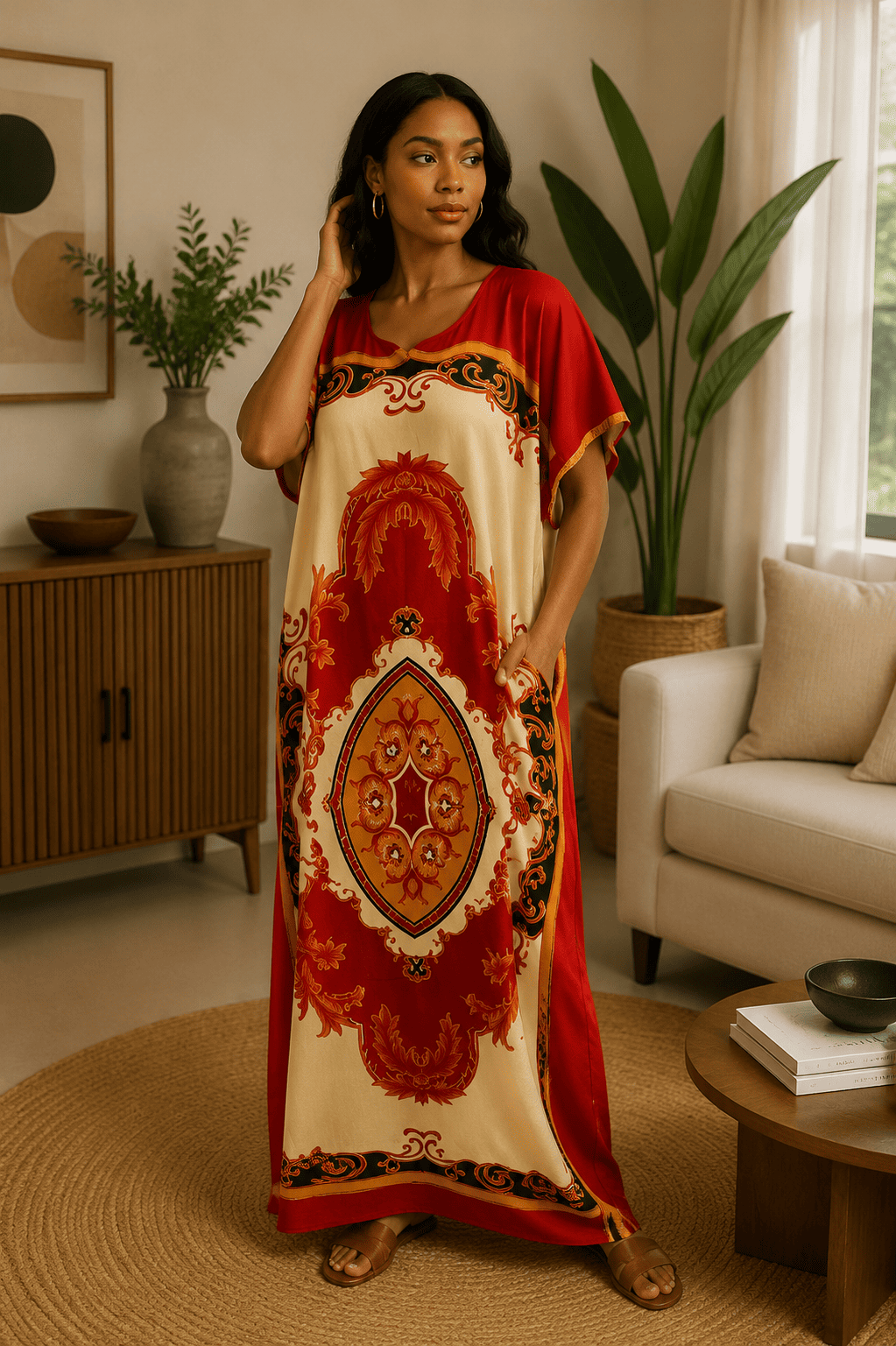 Robe boubou maxi imprimé style africain – Image 2