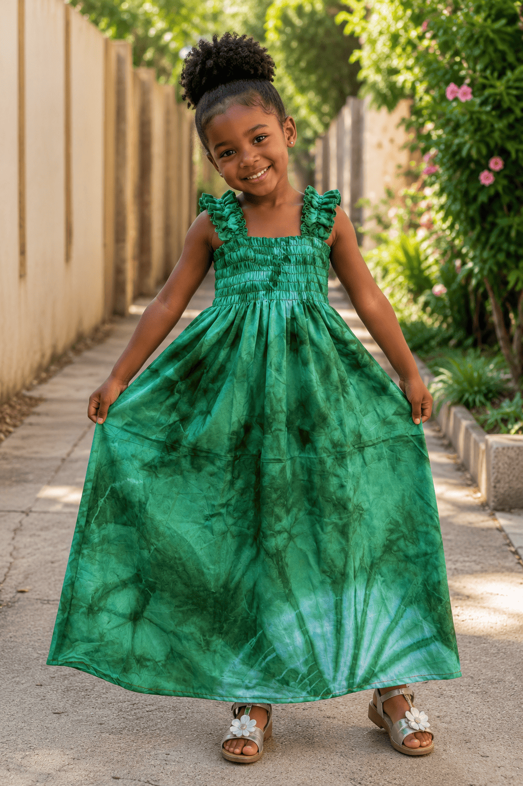 Robe d'été fillette - Buste froncé – Image 2