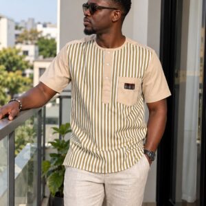 Chemise Africaine Moderne en Coton pour Homme